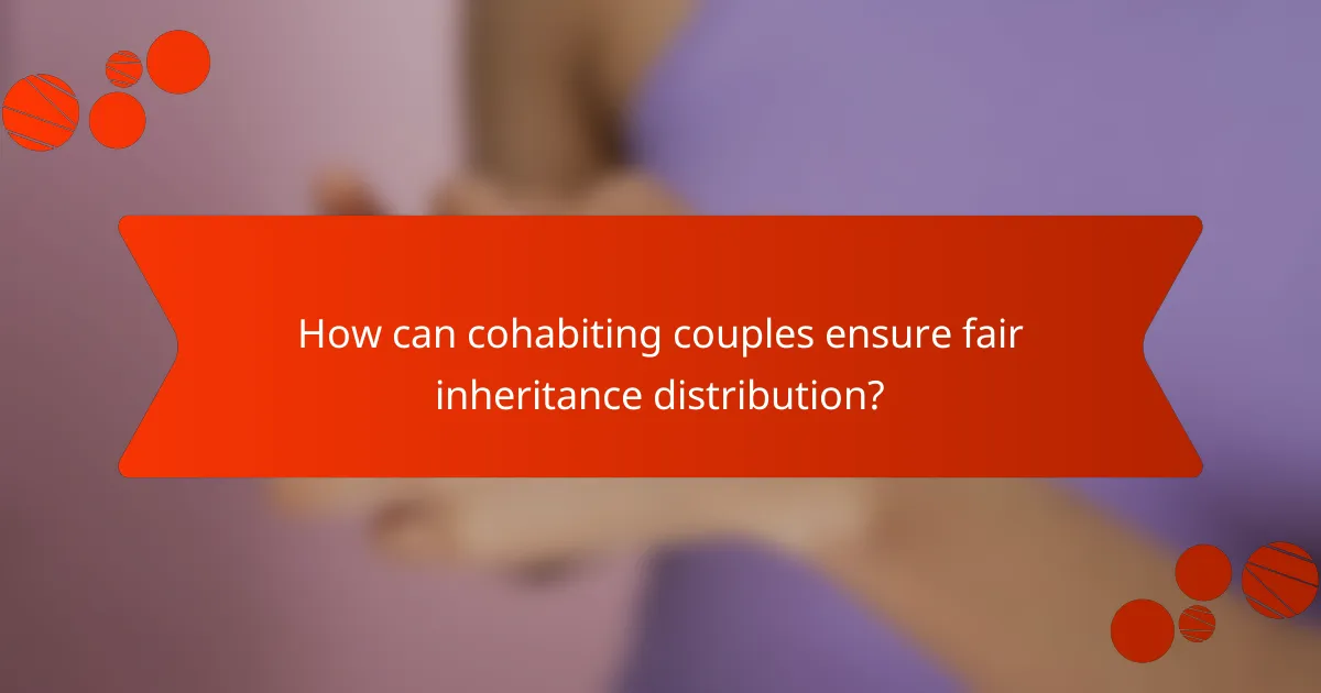 How can cohabiting couples ensure fair inheritance distribution?