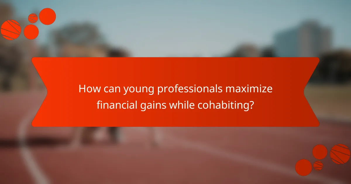 How can young professionals maximize financial gains while cohabiting?