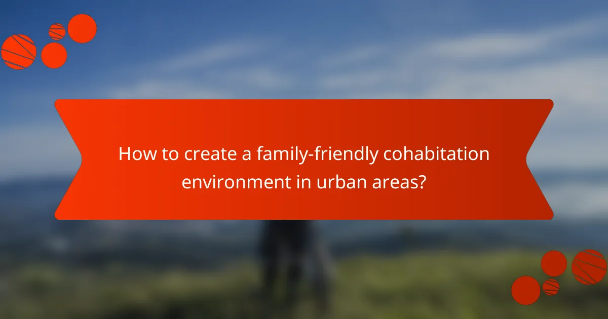 How to create a family-friendly cohabitation environment in urban areas?