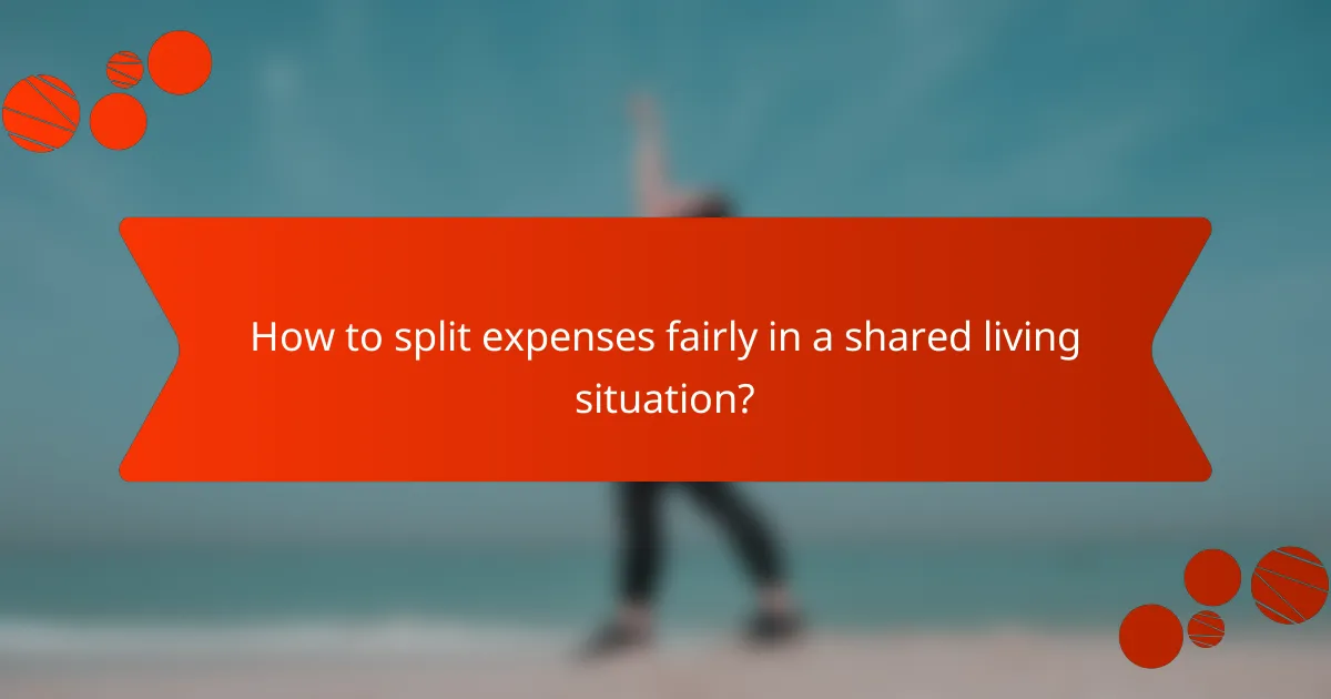 How to split expenses fairly in a shared living situation?