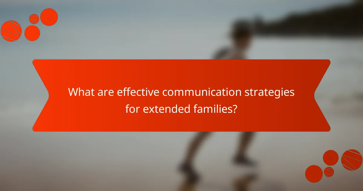 What are effective communication strategies for extended families?