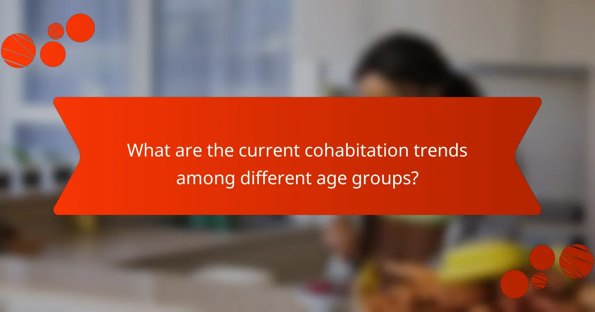 What are the current cohabitation trends among different age groups?