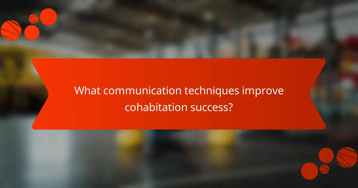 What communication techniques improve cohabitation success?