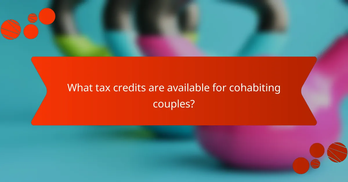 What tax credits are available for cohabiting couples?